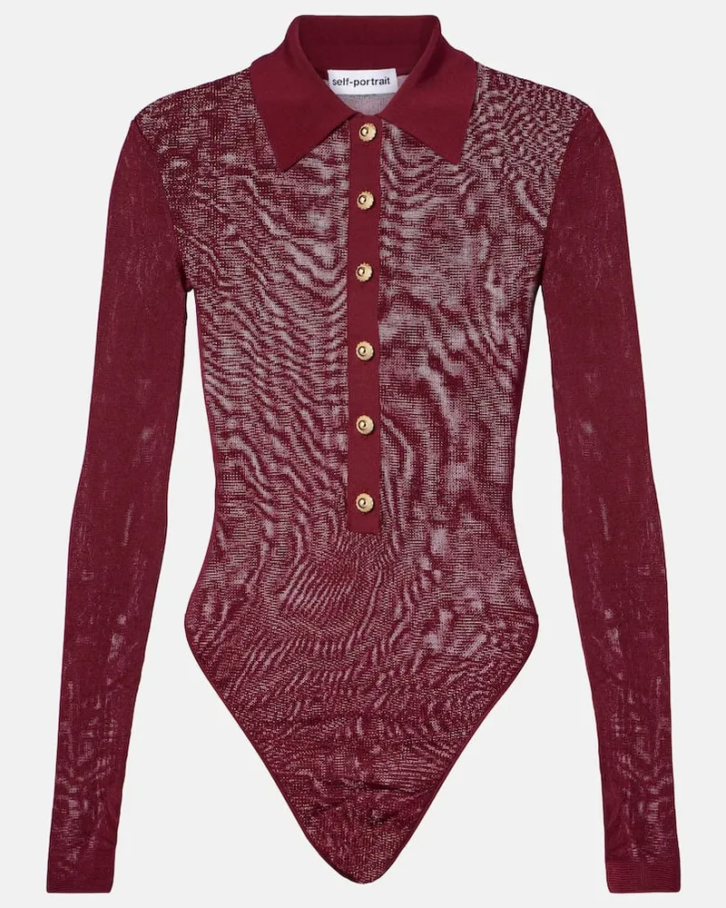 Self-Portrait Body aus Strick Burgund