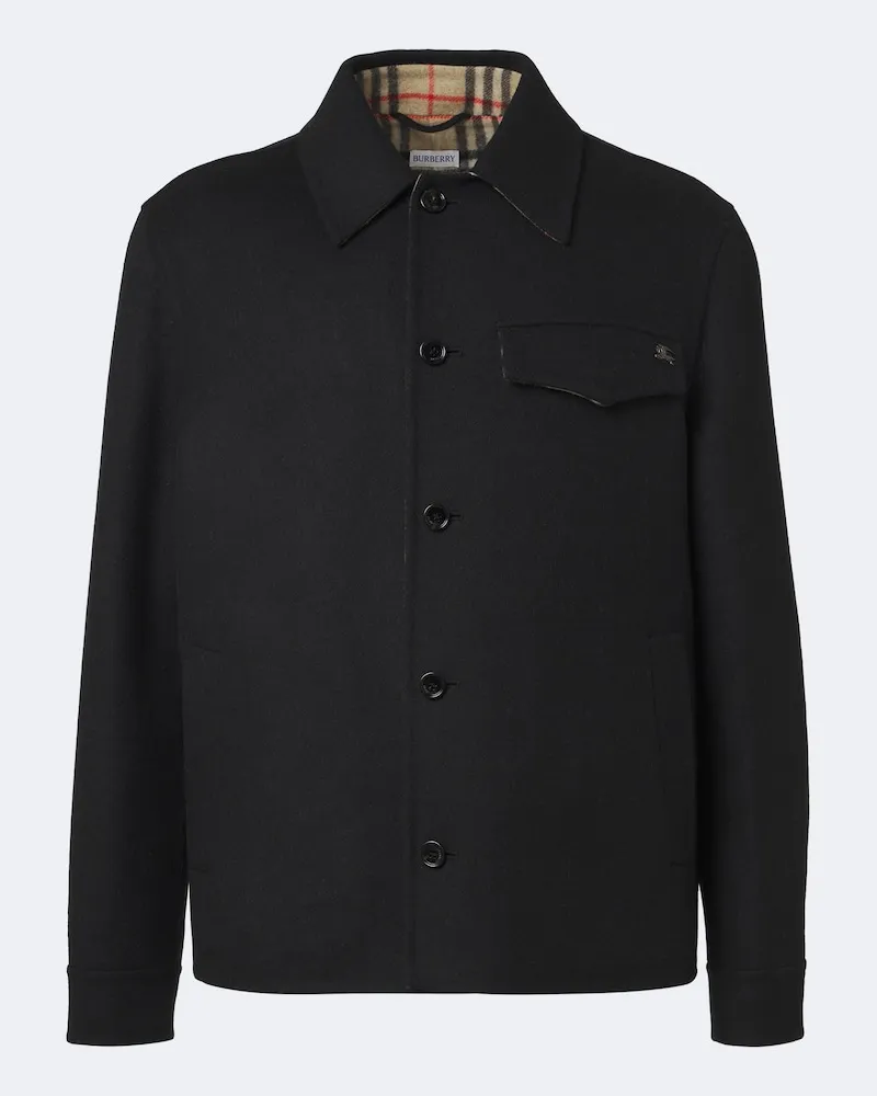 Burberry Jacke Burberry Check aus Wolle Schwarz