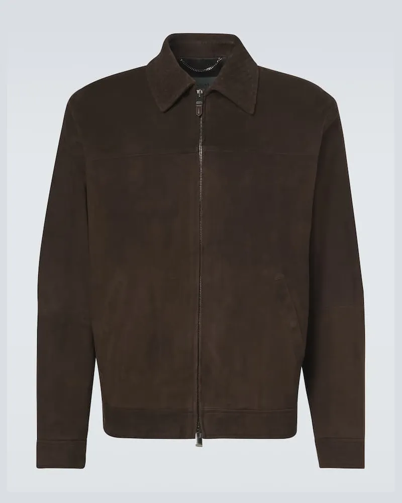 Canali Blouson aus Veloursleder Braun