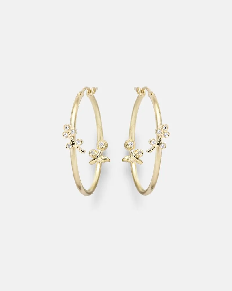 Ileana Makri Ohrringe Lavender Medium aus 18kt Gelbgold mit Diamanten Gold