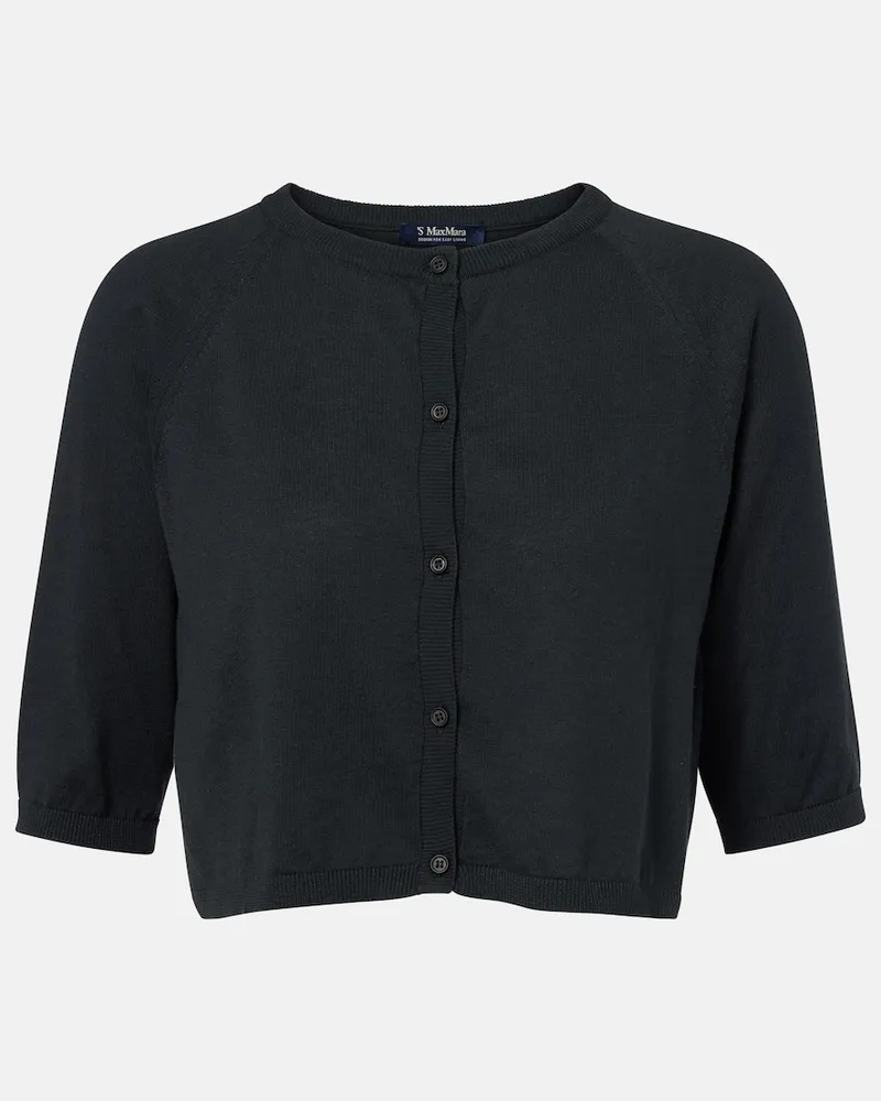 Max Mara Cardigan aus Baumwolle, Seide und Kaschmir Grün