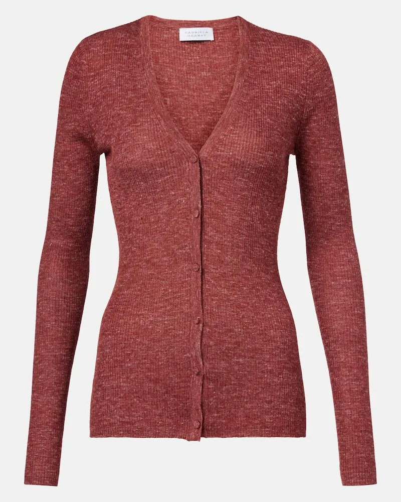 Gabriela Hearst Cardigan Aiste aus Kaschmir, Seide und Hanf Burgunderrot