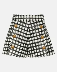 Balmain High-Rise Shorts aus einem Wollgemisch Multicolor