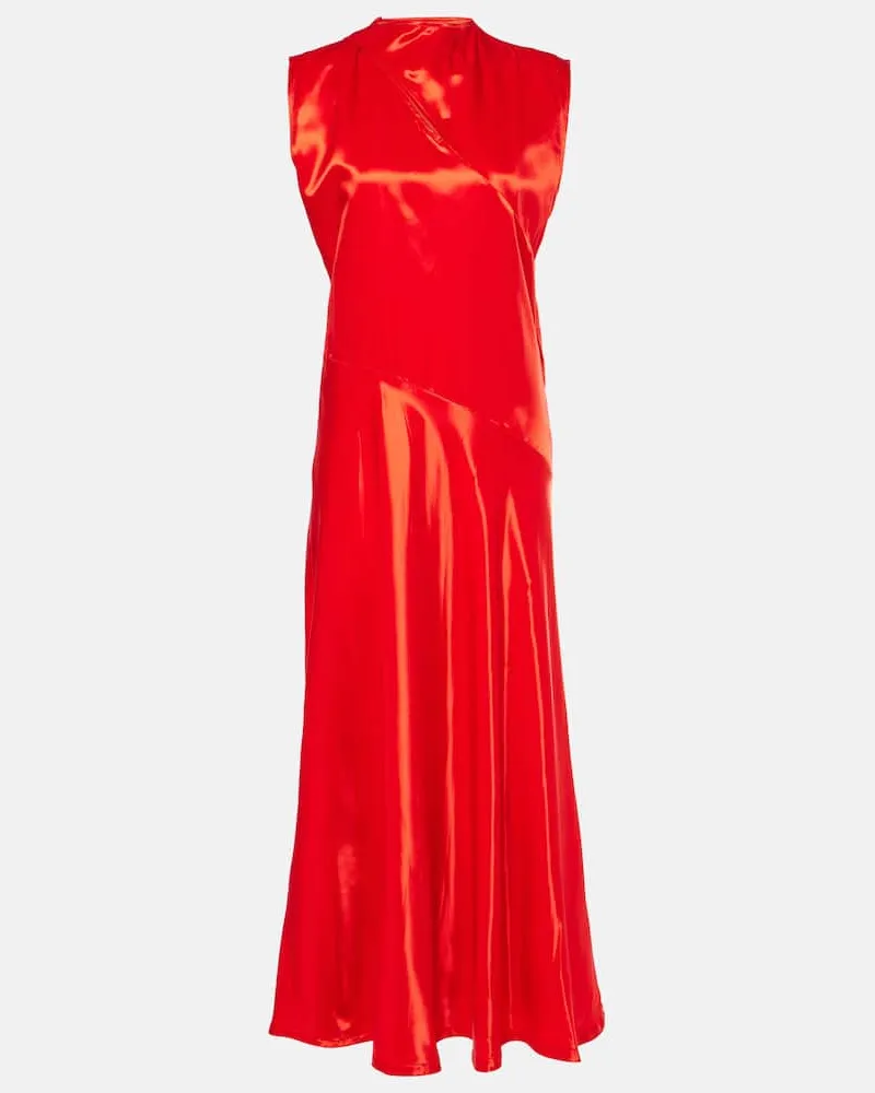 Jil Sander Midikleid aus Satin Rot