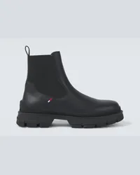 Moncler Chelsea Boots Hevea aus Leder Schwarz