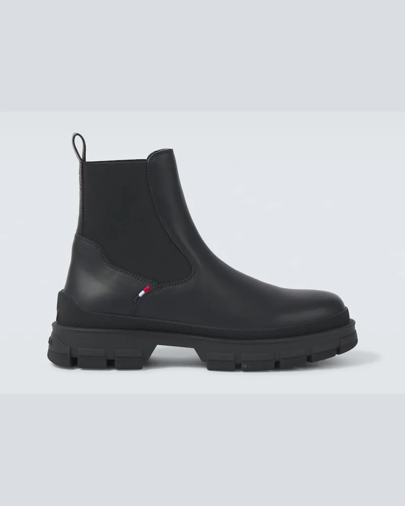 Moncler Chelsea Boots Hevea aus Leder Schwarz