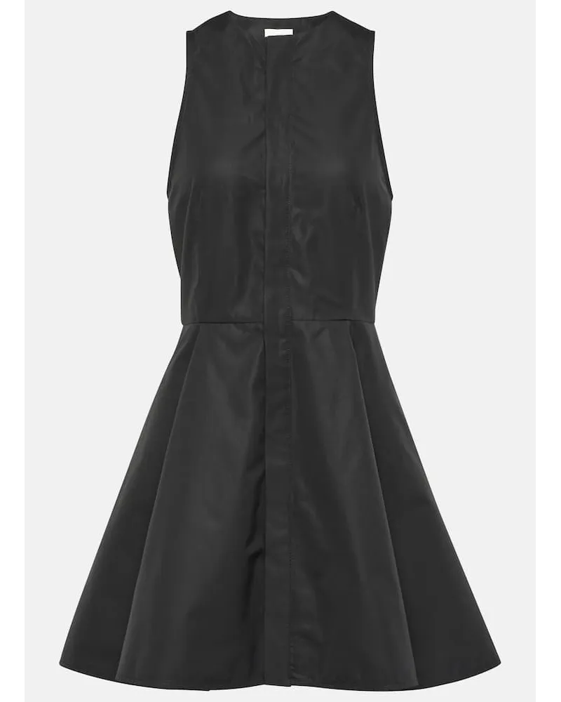 AMI Paris Hemdblusenkleid Godet aus Baumwollpopeline Schwarz