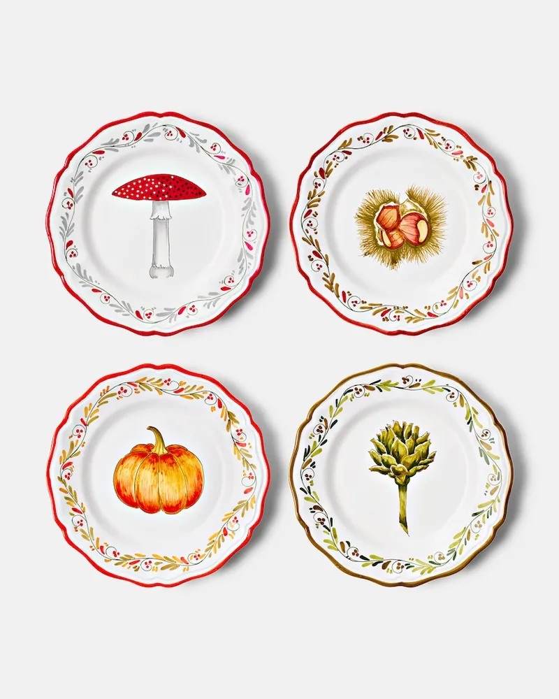 Les-Ottomans Set aus vier Tellern Multicolor