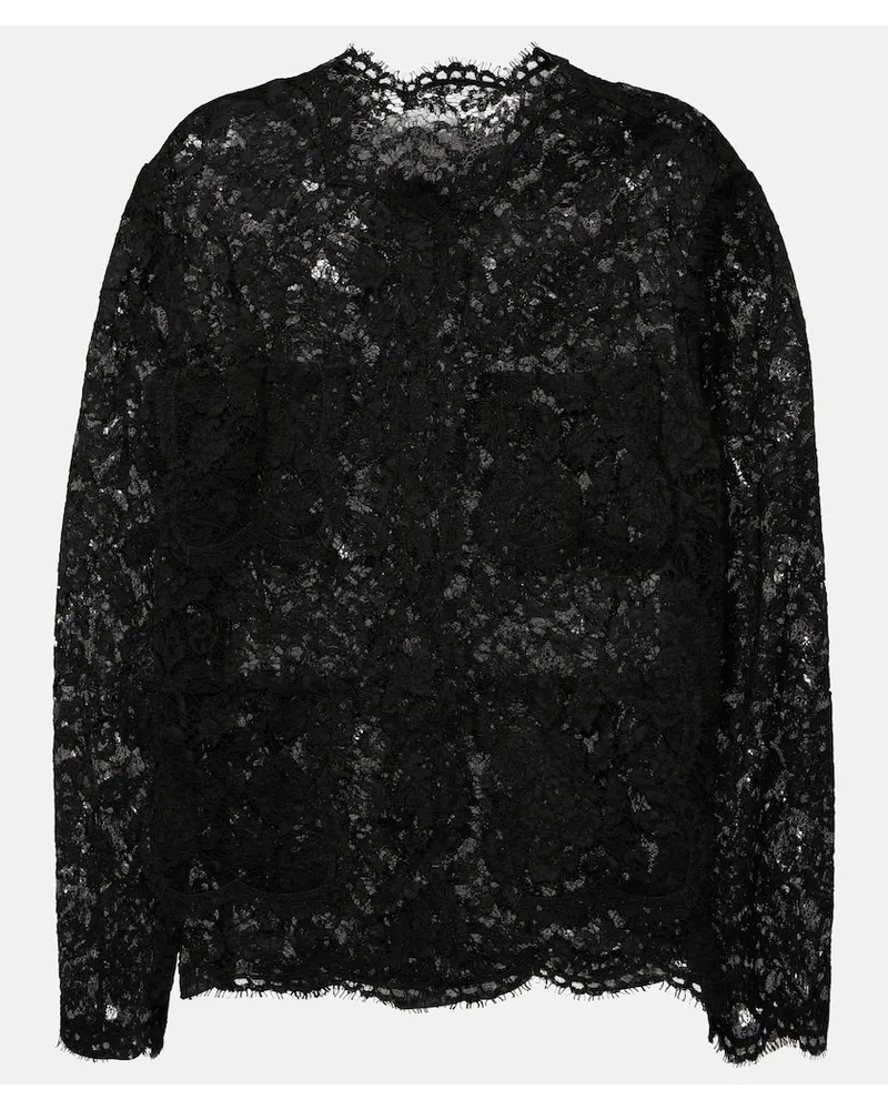 Dolce & Gabbana Bluse aus Spitze Schwarz