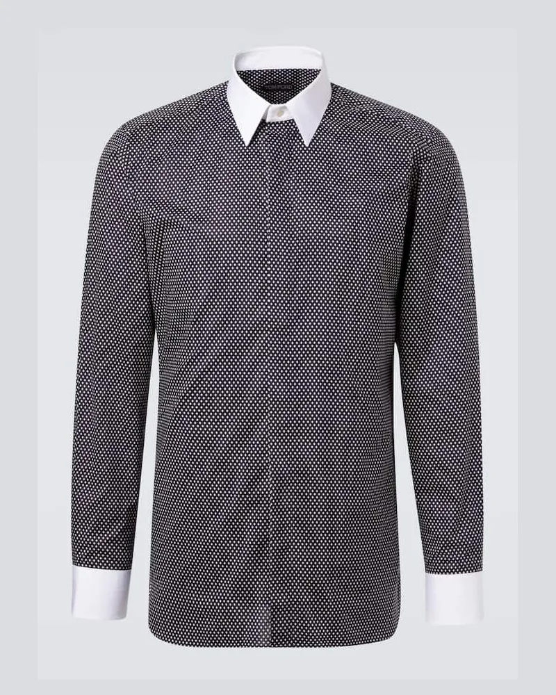 Tom Ford Hemd aus Baumwollpopeline Schwarz