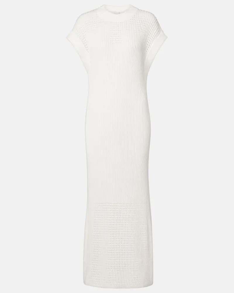 Varley Maxikleid Cheston aus Baumwolle Weiß