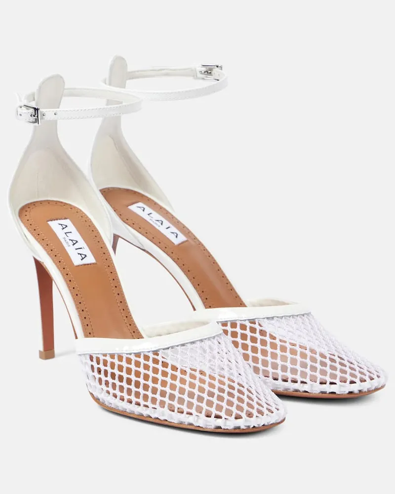 Alaïa Alaïa Pumps aus Leder und Mesh Weiß