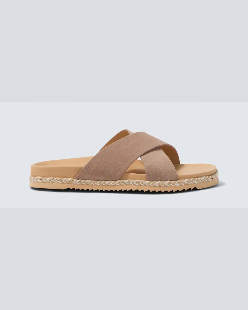 Frescobol Carioca Sandalen Breno aus Veloursleder Braun