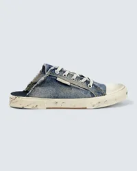 Balenciaga Slippers Paris aus Denim Blau