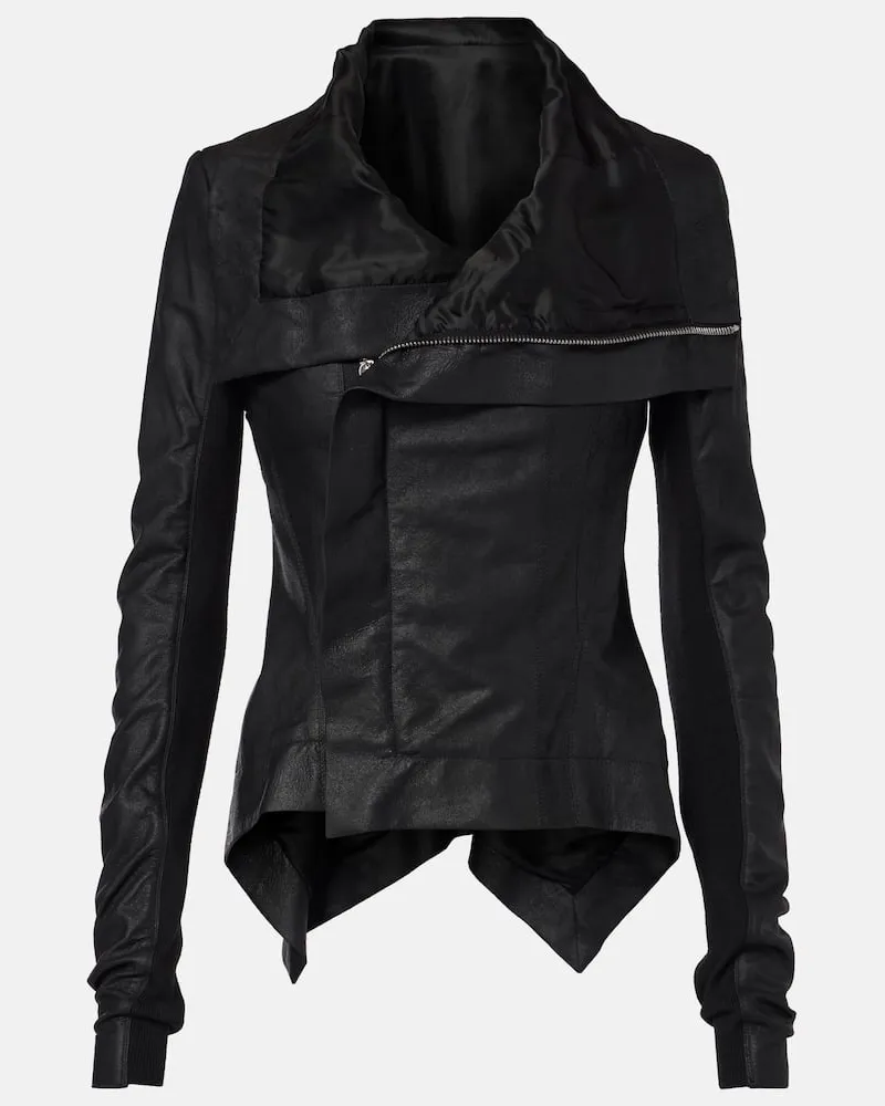 Rick Owens Bikerjacke Naska aus Leder Schwarz