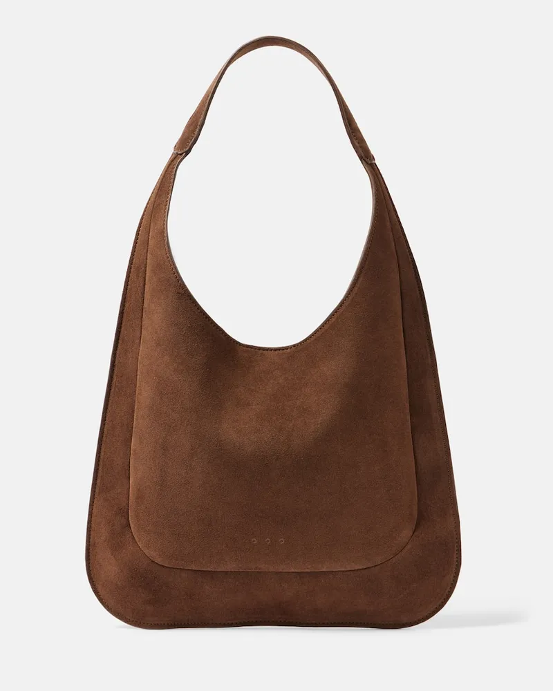 Aesther Ekme Schultertasche Midi aus Veloursleder Braun