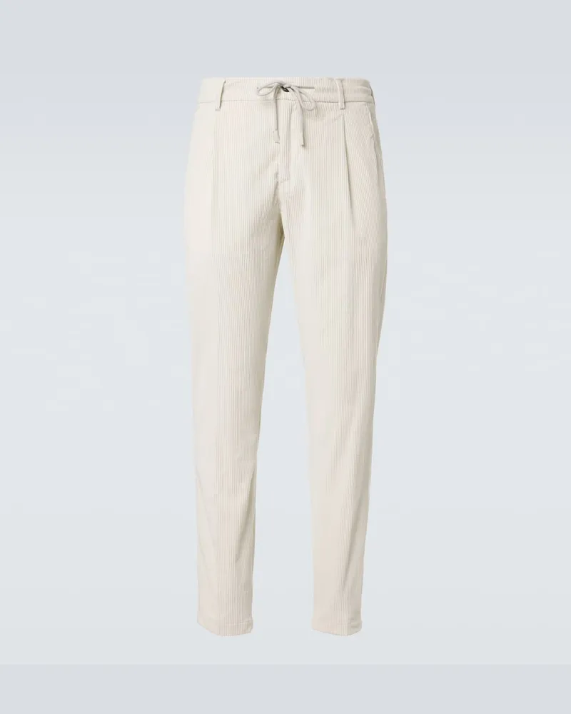 Eleventy Gerade Hose aus Baumwoll- und Kaschmir-Cord Beige