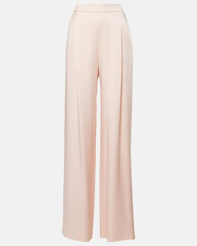 Max Mara Weite Hose Ieti aus Satin Beige