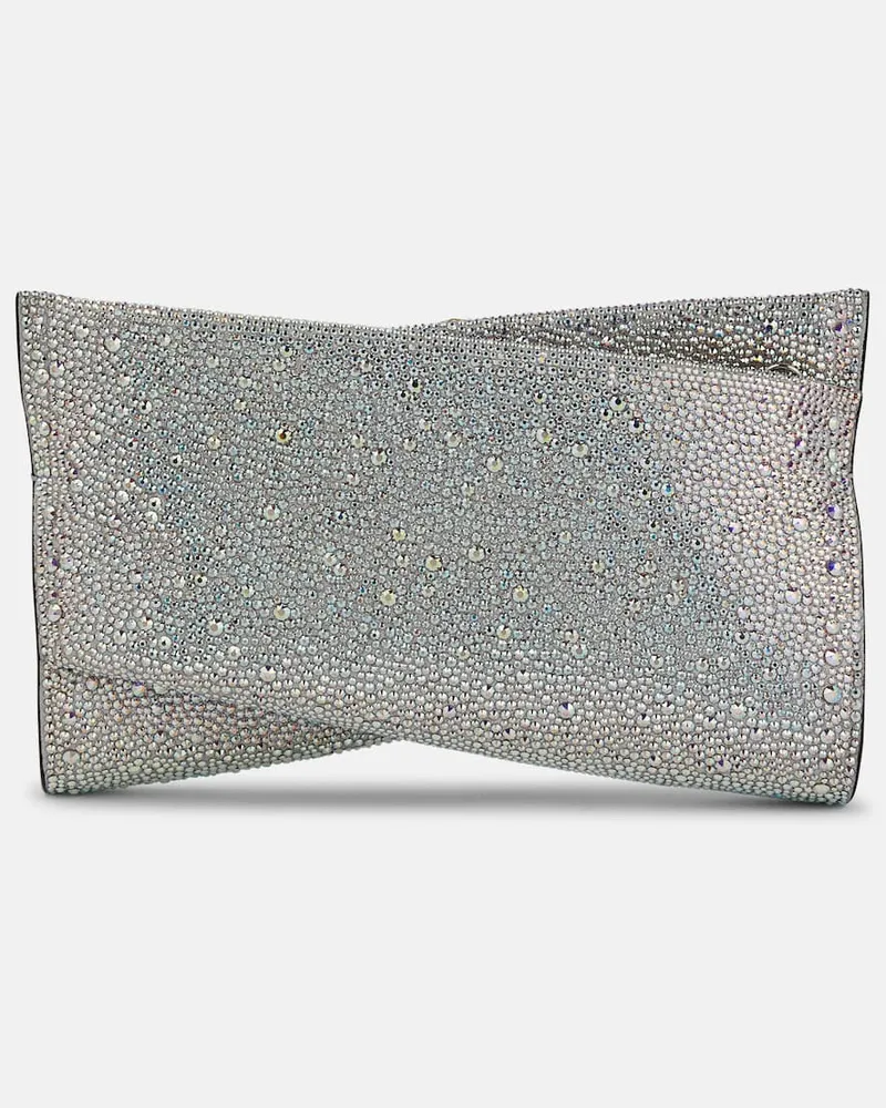 Christian Louboutin Clutch Loubitwist Small aus Veloursleder Violett