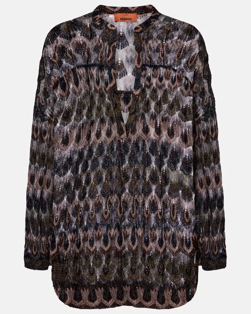 Missoni Tunika aus Häkelstrick Braun