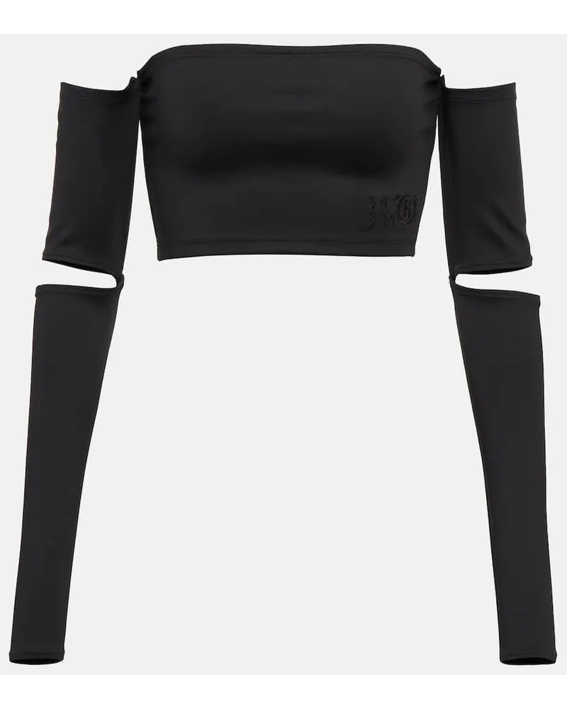 Maison Margiela Cropped-Top aus Jersey Schwarz