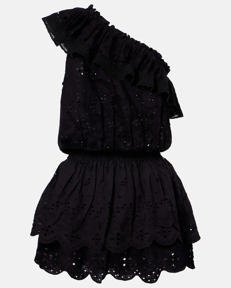 Melissa Odabash One-Shoulder-Minikleid Bree aus Baumwolle Schwarz