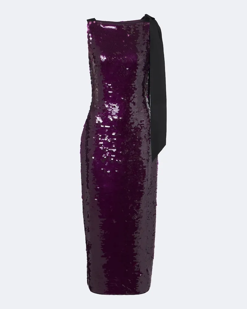 Carolina Herrera New York Cocktailkleid mit Pailletten Violett