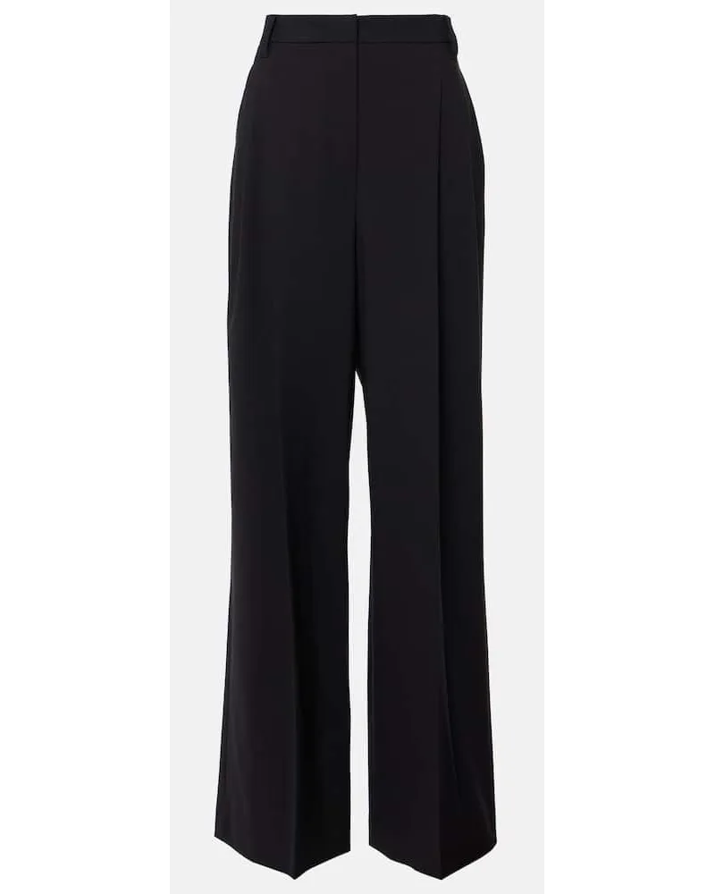 Brunello Cucinelli Weite Hose aus einem Wollgemisch Schwarz