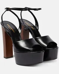 Saint Laurent Plateausandalen Jodie 95 aus Leder Schwarz