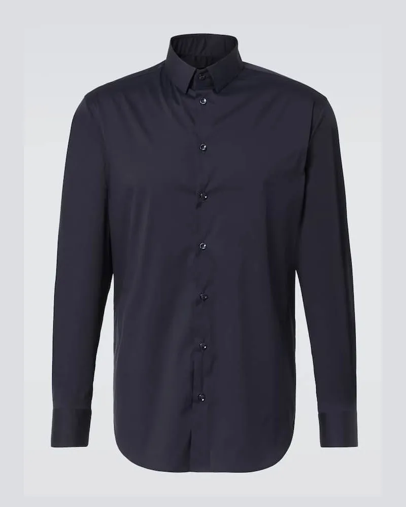 Giorgio Armani Hemd aus Popeline Blau