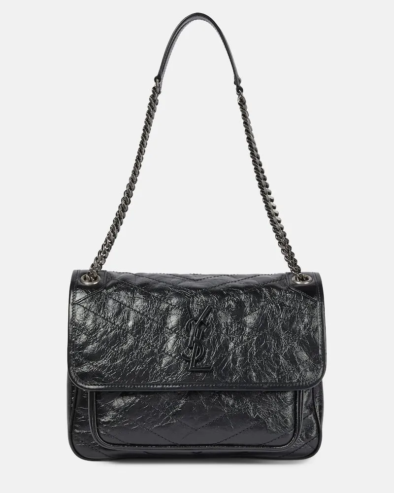 Saint Laurent Schultertasche Niki Medium aus Leder Schwarz