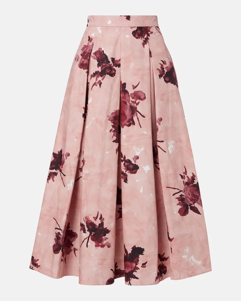 Erdem Midirock aus Baumwollpopeline Rosa
