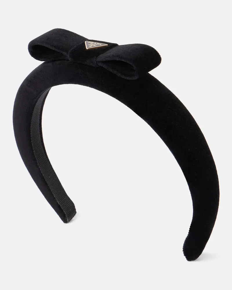 Prada Haarreif aus Samt Schwarz