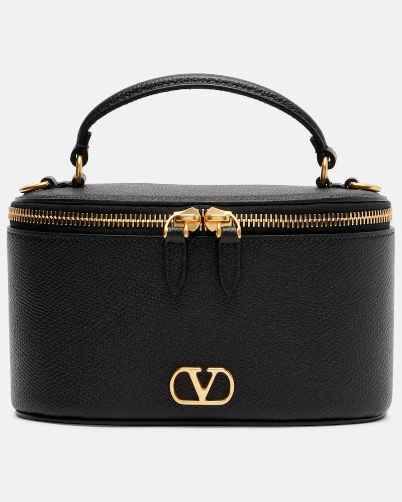 Valentino Garavani Schultertasche VLogo Mini aus Leder Schwarz