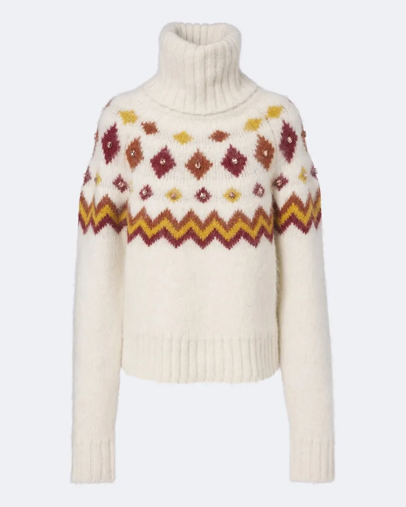 GOLDBERGH Verzierter Rollkragenpullover Hanashi aus Strick Multicolor