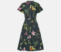 Bedrucktes Midikleid aus Baumwollgemisch