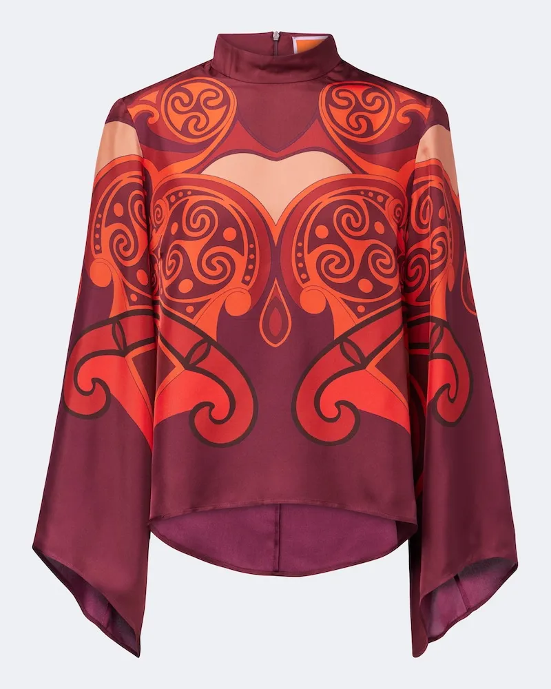 La DoubleJ Top Make An Exit aus Seiden-Twill Multicolor