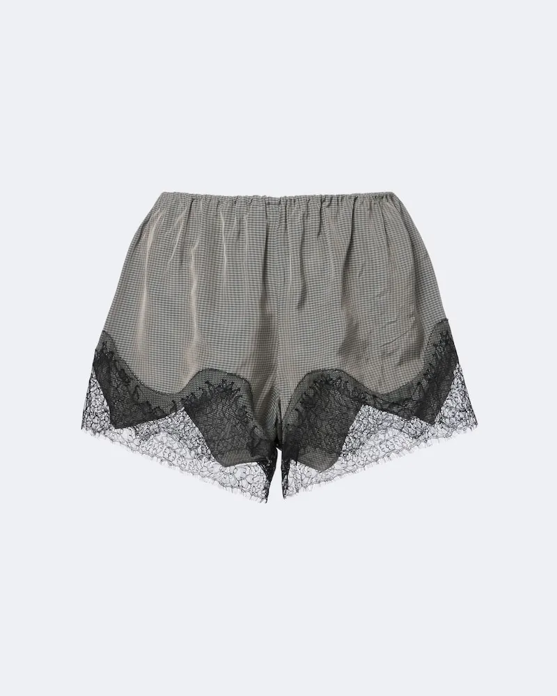 FRANKIE Shop Shorts Dalia aus Satin mit Spitze Grau