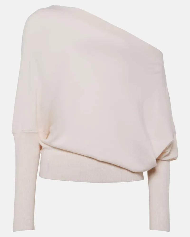 Altuzarra Off-Shoulder-Pullover Grainge aus Kaschmir Weiß
