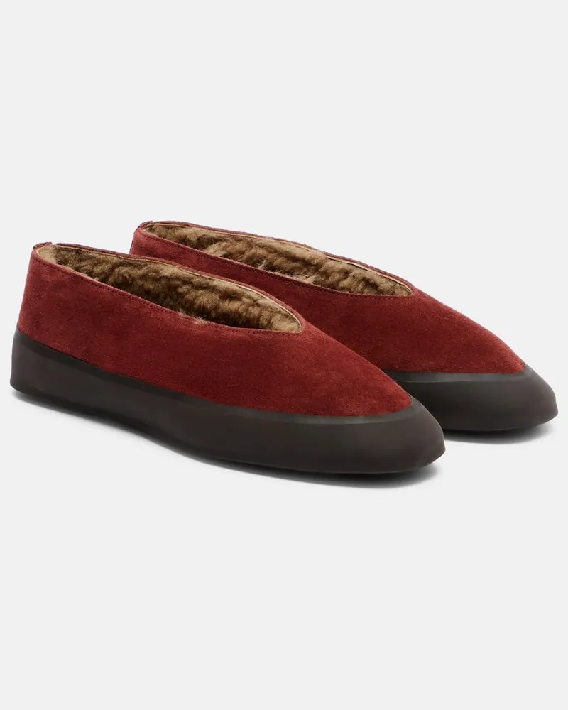 Le Monde Béryl Le Monde Béryl Ballerinas Apres Ski mit Shearling Burgunderrot