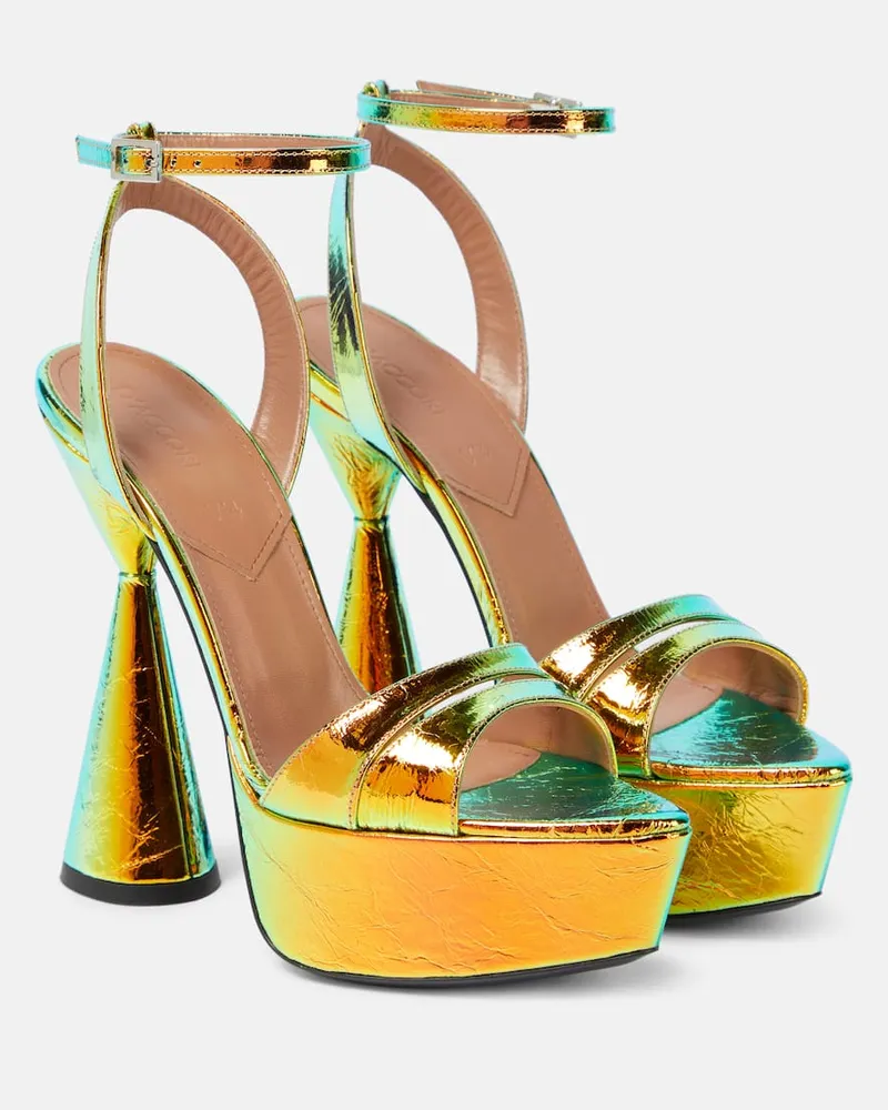 D’Accori Plateausandalen Skye aus Lederimitat Metallic