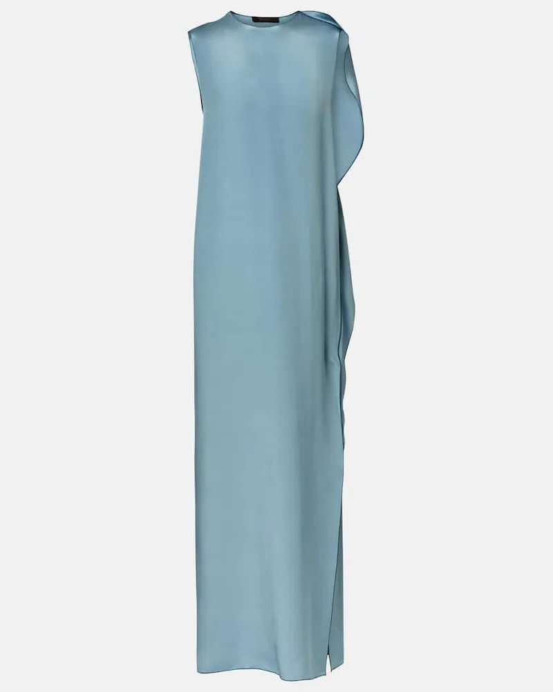 Max Mara Elegante Maxikleid Odessa aus Seide Blau