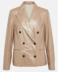 Brunello Cucinelli Blazer aus Leder Pink