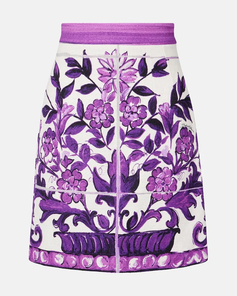 Dolce & Gabbana Minirock Majolica aus einem Baumwollgemisch Lila