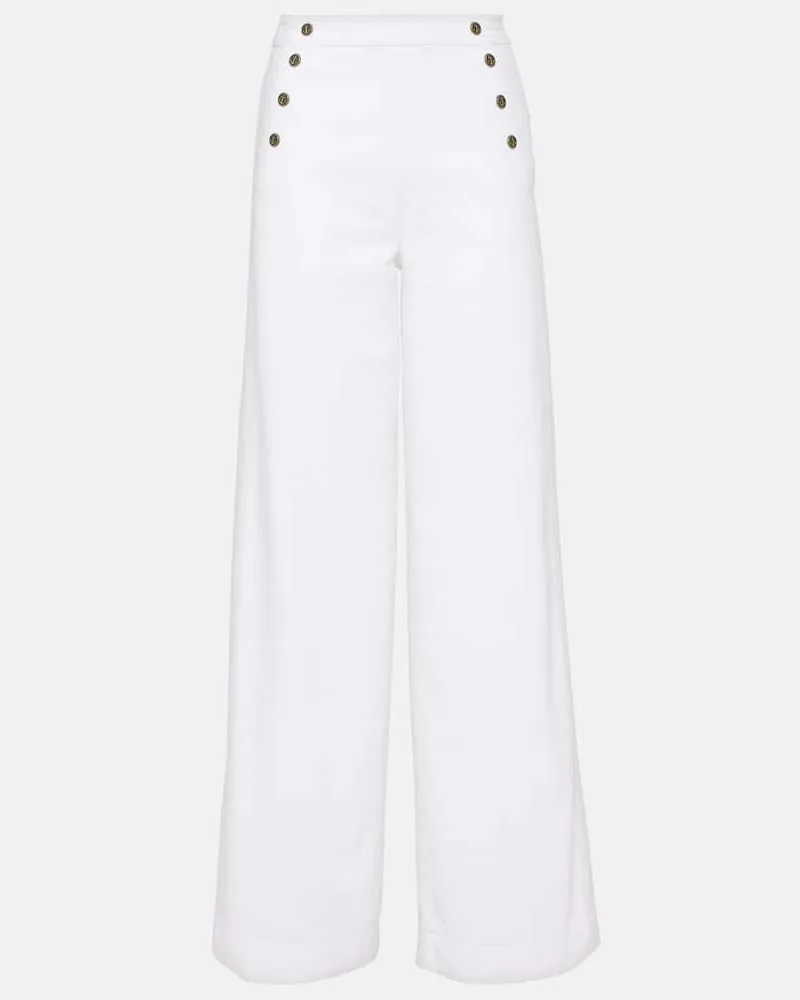 Frame Denim Weite High-Rise-Hose Weiã