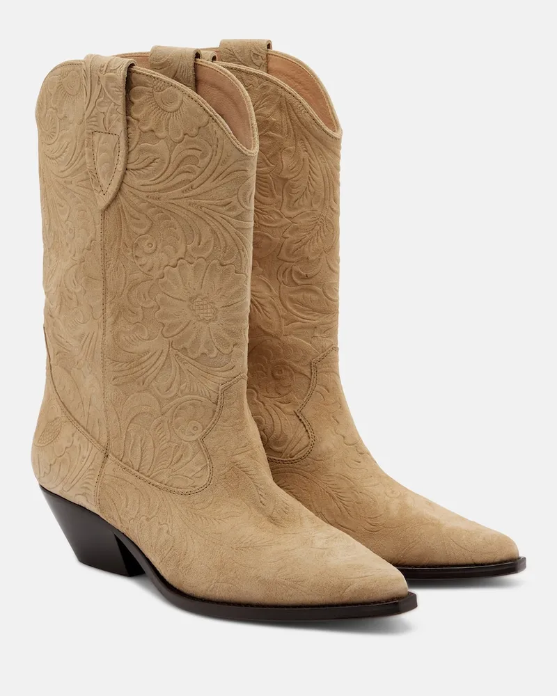 Isabel Marant Westernstiefel Duerto aus Veloursleder Beige