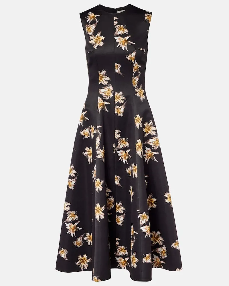 EMILIA WICKSTEAD Midikleid Mara aus Duchesse-Satin Schwarz