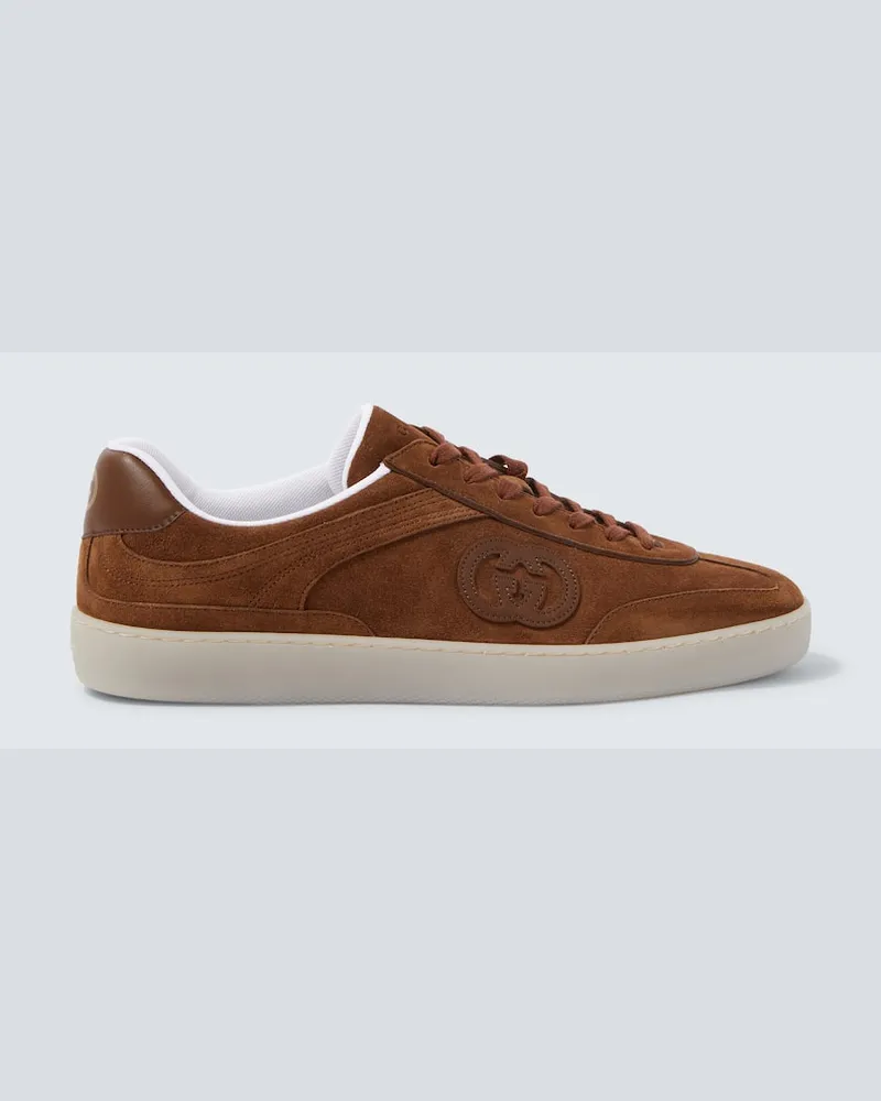 Gucci Sneakers G75 aus Veloursleder Braun