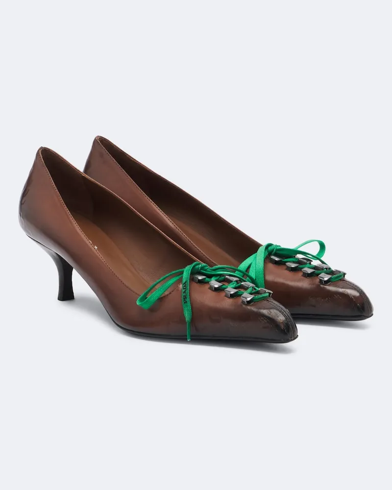 Prada Pumps aus Leder Braun