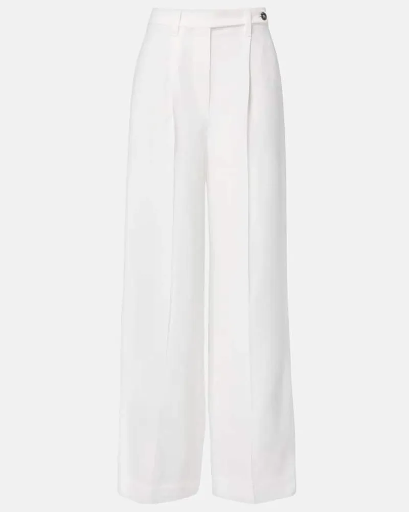 Brunello Cucinelli Weite High-Rise-Hose Weiß